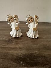 Pair of VTG Christmas Music Girl Angels  Figurines Japan 3.5”T picture