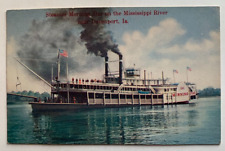 c 1900s IA Postcard Davenport Iowa Steamer Morning Star on Mississippi ship boat picture