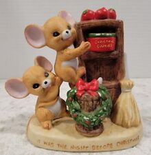 Enesco It Was The Night Before Christmas Mice With Christmas Cookies 1979, Vtg picture