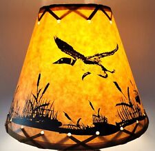Rustic Bulb-Clip Table Desk Light LAMP SHADE Flying Bird Duck Loon Goose Scene picture