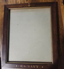 Solid Wood Vintage U.S. Navy Picture Frame -Vtg Frame W/ Glass 11