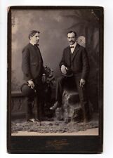 CIRCA 1880s CABINET CARD DE SMIRE TWO HANDSOME MAN IN SUIT WINONA MINNESOTA picture