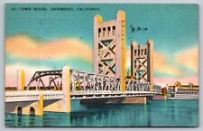 Sacramento CA California Tower Bridge Antique Vintage Postcard picture
