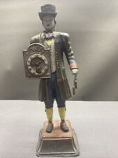 Vintage/Antique Cast Iron Figural Colonial Man Clock Figurine picture