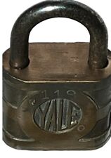 Antique/Vintage Yale Padlock Works Has Key 1934 to late 40's all brass picture