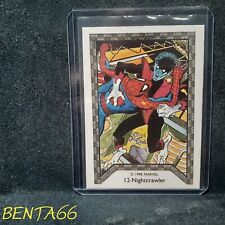 1990 Marvel Comic Images 🔥 Spiderman Team-Up Nightcrawler Base Card # 12 picture