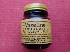 Vintage Vaseline Carbolated Petroleum Jelly Amber Jar Early Medicine picture