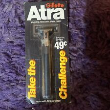 VINTAGE Gillette Atra Metal Razor In The Package Original Cartridge Shaver picture
