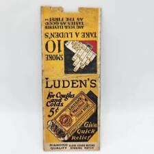 Vintage Matchbook Luden's Menthol Cough Drop Smoking 1940s picture