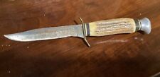 Ideal Products Germany Stag Handle Knife Vtg German Hunting Knife picture