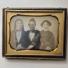 Antique Daguerreotype Photo Of Man Holding Two Women Prostitutes? Galveston TX picture