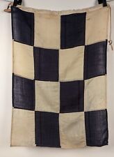 ANTIQUE WW 2 ERA 1940’S NAVY AND WHITE CHECK NAUTICAL WOOL FLAG picture