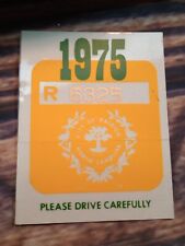 1975 Raleigh North Carolina Vehicle Car Tax Validation Sticker NC  picture