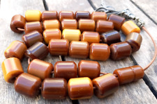 Vintage Brown Muslim Handmade Bakelite Islamic Rossary Prayer 33 Beads 68,3gr picture