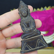 Phra Chai Ngang Statue / Vintage Amulet Brass Thai Buddhism Talisman Rare Ngang picture