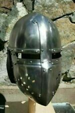 Medieval Helmet Full face Battle Ready Steel Armor Helmet Viking 18 Gauge Steel picture