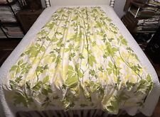 Vintage Pleated Drapery Panels MCM 1960s? Green & Yellow Foliage Pair picture