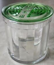 C. 1940'S VINTAGE NORGE COVERED REFRIGERATOR JAR GREEN LID RIBBED BODY AS IS picture