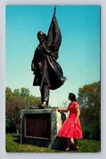 Vicksburg MS-Mississippi Jefferson Davis Statue, Military Park, Vintage Postcard picture