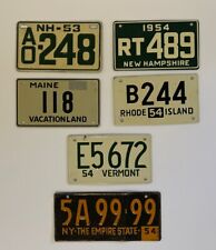 Vintage 1953 & 54 Wheaties Cereal Metal U.S. Bicycle License Plates Lot Of 6 picture