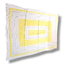 Vtg Yellow Linen Table Cloth Rectangular Textile 48