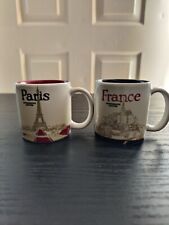 Starbucks Paris France Espresso Mug 3oz Set Eiffel Tower Cup Le Mont St Michael picture