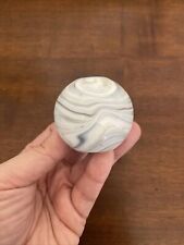Big Drawn Glass Marble Bead African Venetian Glass Bead White Gray Marble picture