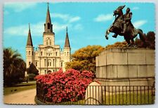 Postcard Louisiana LA New Orleans St Louis Cathedral Jackson Monument Unposted picture