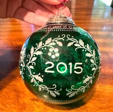 Hallmark Keepsake Ornament 2015 Green  Glass Christmas Commemorative picture