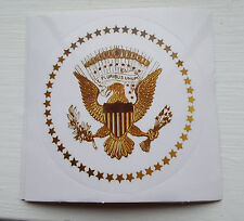  PRESIDENTIAL-SEAL-ROUND-3 INCH WHITE GLOSSY-STICKERS- SET OF 3 STICKERS  picture