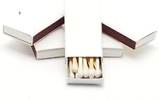 50 Plain miniature mini white cover jacket wooden matches in cardboard picture