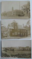 Arlington, Ma. 3 Real Photo Postcards 1910-1920 BAPTIST, HEIGHTS, TOWN HALL   picture
