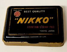 Vintage Rare Nikko Tin Fountain Stamp Pad Tokyo Japan Moriyama Kogyosho picture