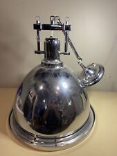 Vintage Eclectic Large 14 Inch Stainless Steel Hanging Dome Light EUC Industrial picture