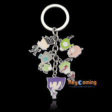 Invader Zim 5 In 1 Alloy Metal Car Key Ring Holder Figures Keychain Cosplay Prop picture