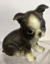 VTG Cutest Ever Boston Terrier Puppy Dog Figurine M Japan Ceramic 3 1/2” Tall picture