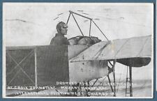 344  Postcard St Croix Johnstone Aviator Killed Lake Michigan Chicago 8/15 1911 picture