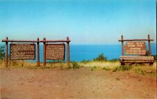 Postcard MI West Bluff Mountain top Markers Brockway Mountain Lake Superior MI picture