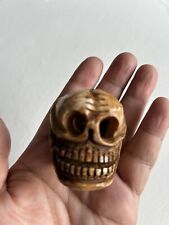 Vintage Large Tibetan Yak Bone hand carved Skull piece for  decor and pendant 🔥 picture