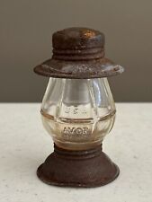 Vintage Avor Clear Glass & Aluminum Lantern Candy Container 1oz picture