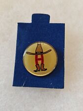 Houston Livestock Show & Rodeo Texas Silver Tone Bow Legged H Lapel Hat Pin NOS picture