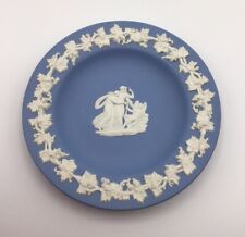 Wedgwood Blue Jasperware 4.5” Round Trinket Dish - Cupid Resting picture