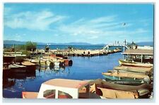 1959 Private Boat Basin Lake Tahoe CA, Morning At The Beach And Harbor Postcard picture