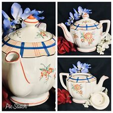 Vintage Tea Pot Hand Painted Fine Porcelain￼ Made In Japan Floral VTG 6 1/2” T picture