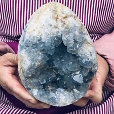 7.81LB Natural Beautiful Blue Celestite Crystal Geode Cave Mineral Specimen 700 picture