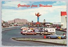 Wendover Utah Nevada, Roadside America Cowboy, Mobil, Vintage Postcard picture