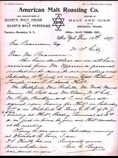 1897 Brooklyn - American Malt Roasting Co  - EX Rare Letter Head Bill picture