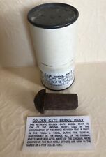 ,1930s Original Golden Gate Bridge Rivet with Container and Card picture