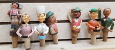 LOT OF 7 VINTAGE ITALY CORK BOTTLE STOPPERS picture