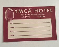 Vintage Travel Label YMCA Hotel Chicago Illinois IL  picture